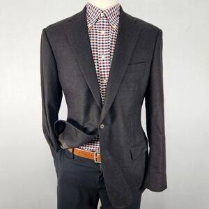 Samuelsohn Performance Men's Sport Coat Blazer Dark Brown Loro Piana Wool 40R